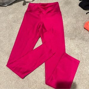 Athleta Hot Pink Fleece Lined Leggings 25inch